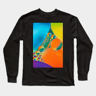 Colorful close up of oil drops in water Long Sleeve T-Shirt